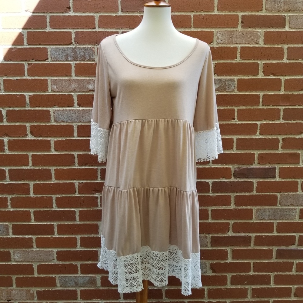 Tunic Dress With Lace Trim